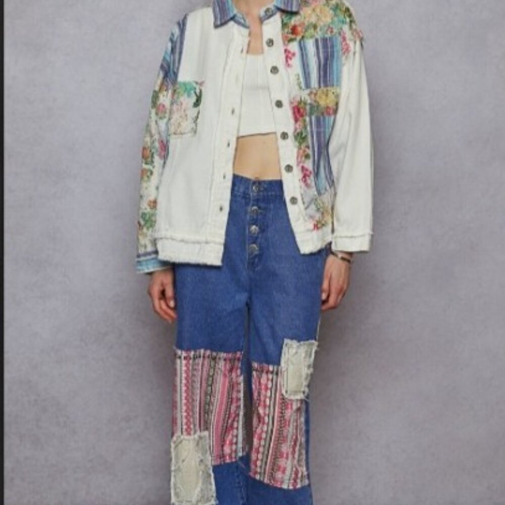 POL oversized fit top Jacket Shacket twill with back button placket NWT - Picture 3 of 6